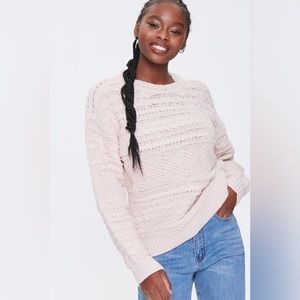 F21 Cable Knit Crew Sweater